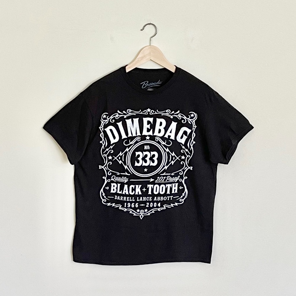 NEW Dimebag Darrell Whiskey 333
Black Tooth 101 Proof Band T Shirt Adult Large